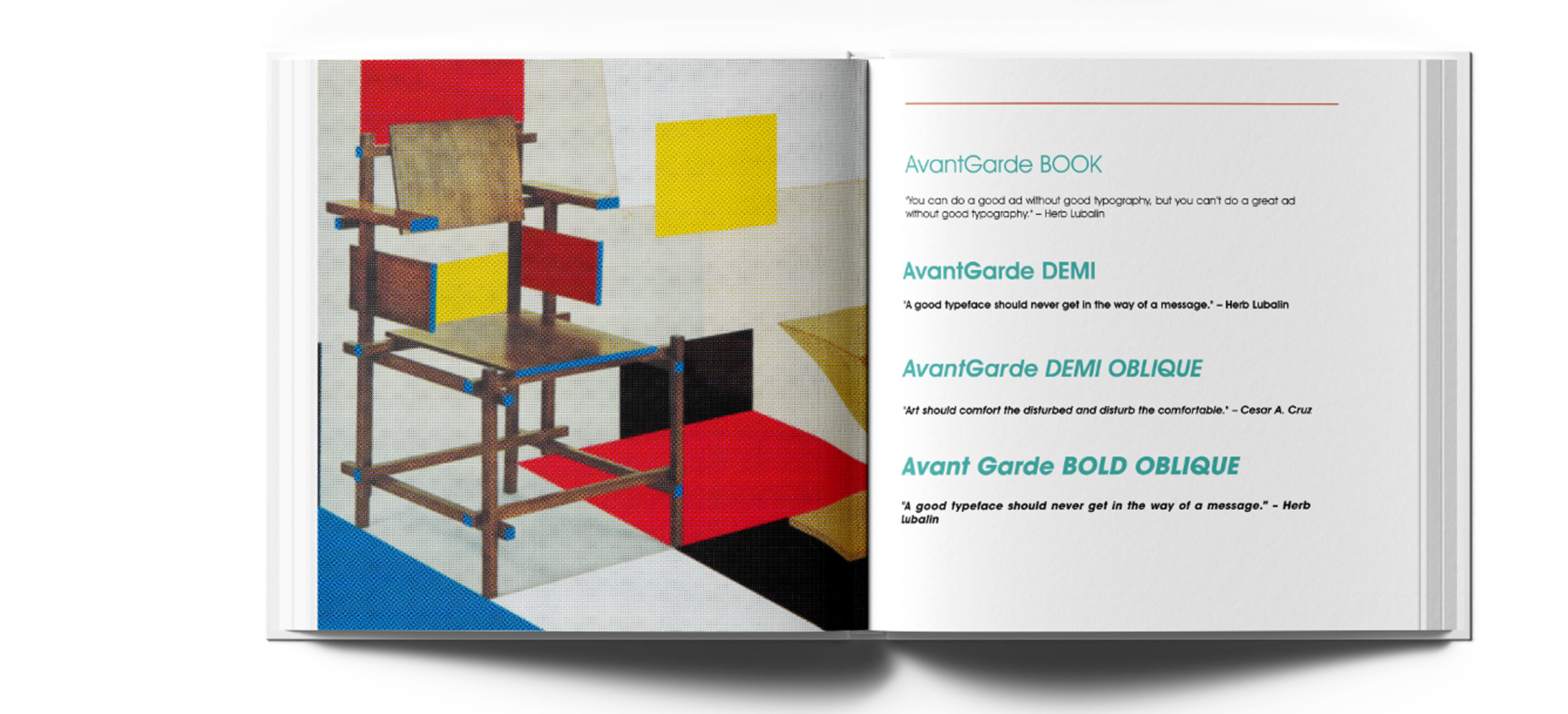 Final spread from the Avant Garde type book